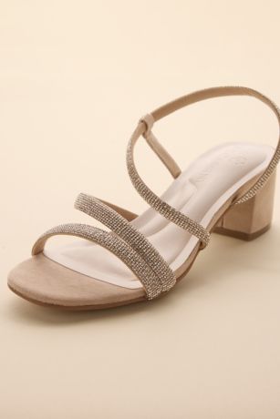Picture of Suede and Crystal Block Heel Sandals