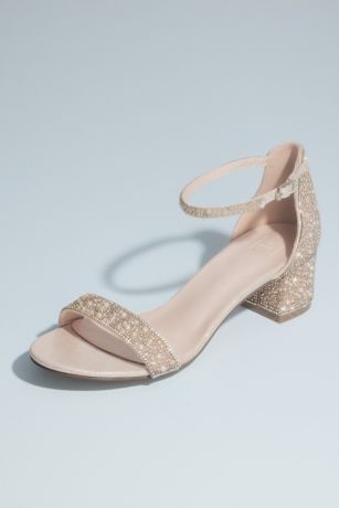 Picture of Crystal and Pearl Block Heel Sandals