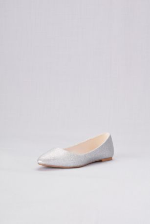 ladies silver flats