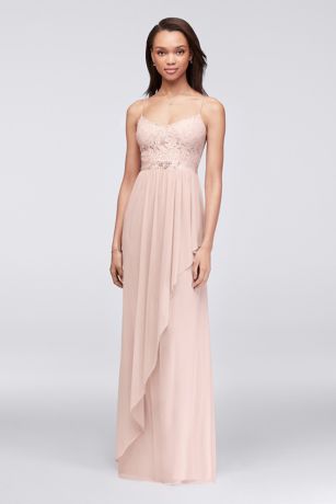 david's bridal blush bridesmaid dress