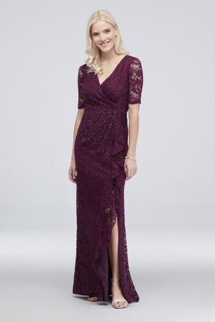 adrianna papell purple sequin dress