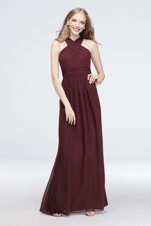 david's bridal maroon bridesmaid dresses