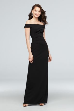 black formal off the shoulder dress