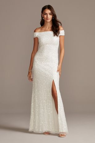 david's bridal sequin wedding dress