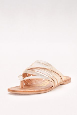 metallic flip flop sandals