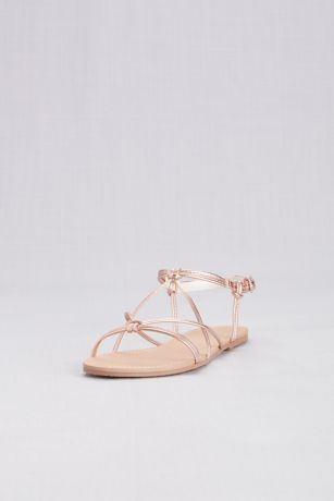 rose gold wide fit flat sandals