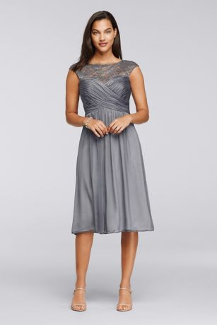 cap sleeve cocktail dress knee length