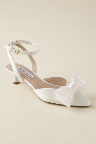Picture of Satin Kitten Heel with Pearl Trimmed Bow