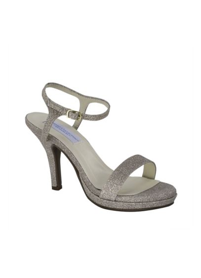Slim Strap Glitter Platform Sandals | David's Bridal