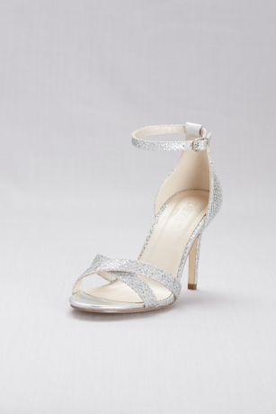 david's bridal silver heels