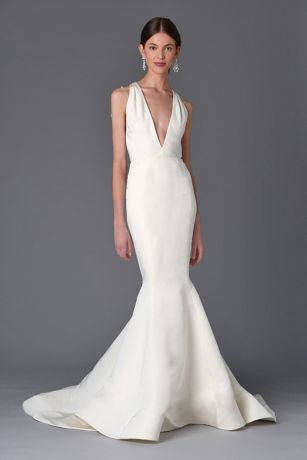 Picture of Silk Faille Mermaid Wedding Dress with Bow Back