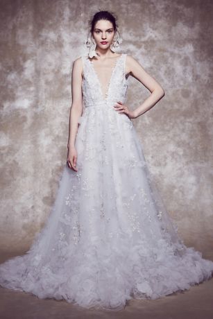 Picture of Ball Gown Wedding Dress with Dimensional Flowers