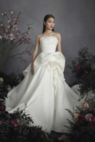 Picture of Silk Gazar Strapless Gown with Sculptural Skirt
