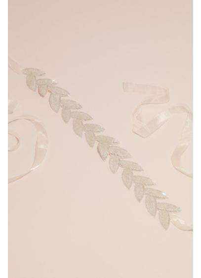 Heirloom Bridal Grey (Leaf Chain Rhinestone Sash)
