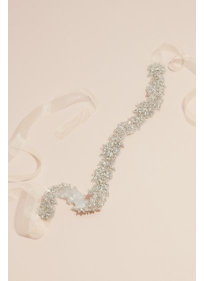 Sparkling Rhinestone Flower Chain Sash - Wedding Accessories