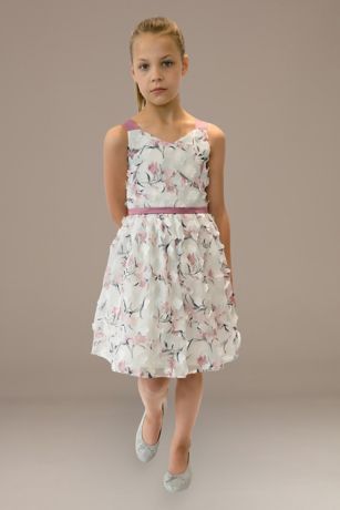 petal pink flower girl dresses