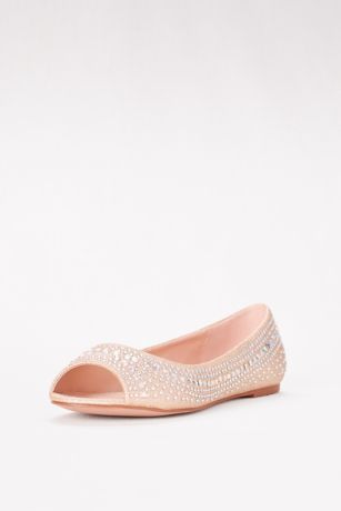 nude peep toe flats