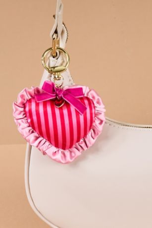 Picture of Puffy Striped Heart Bag Charm