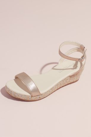 nude wedge wedding shoes