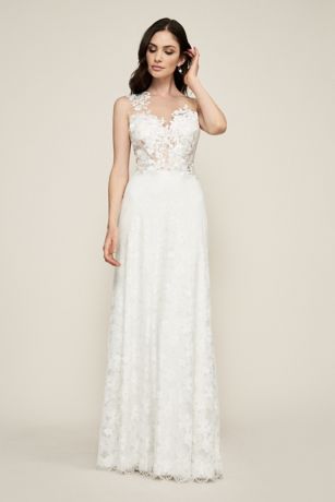 david's bridal illusion neckline