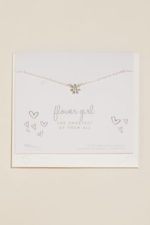 Picture of Silver Tone Flower Girl Necklace
