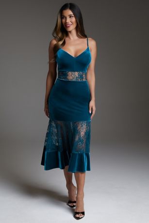 Picture of Velvet and Lace Midi Dress