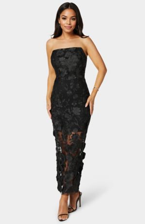 Picture of Strapless 3D Lace Column Dress