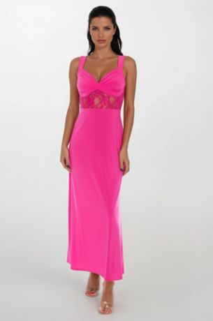 Picture of Lace Inset Knit Slip Dress