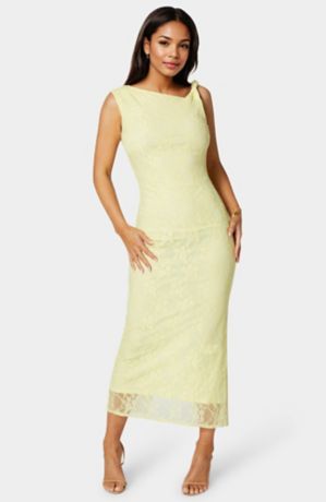 Picture of Twist Sleeve Lace Midi Dress