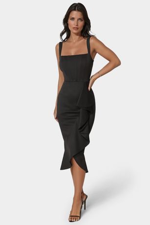 Picture of Scuba Bustier Ruffle Wrap Dress