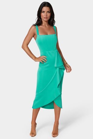 Picture of Scuba Bustier Ruffle Wrap Dress