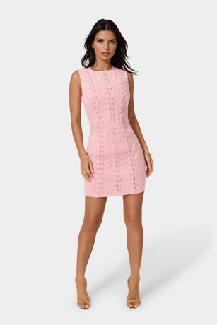 Picture of Faux Suede Lace Up Mini Dress