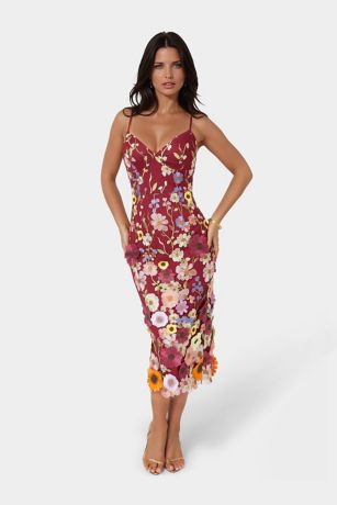 Picture of Floral Embroidered Sleeveless Midaxi Dress