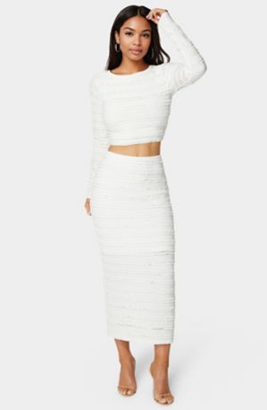 Picture of Ruffle Lace Long Sleeve Two-Piece Skirt Set