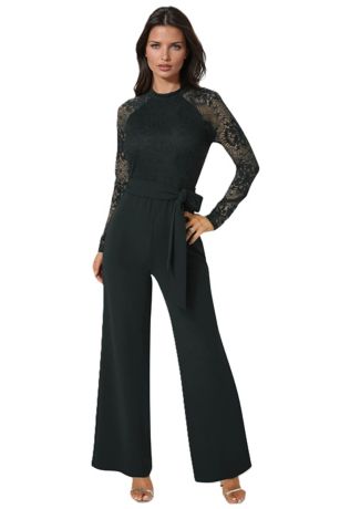 Picture of Lace Bodice Straight Leg Jumpsuit