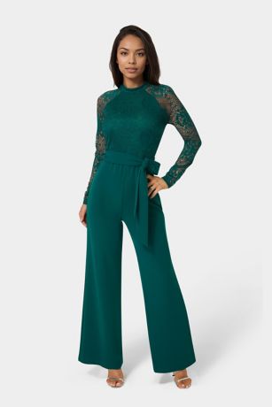 Picture of Lace Bodice Straight Leg Jumpsuit