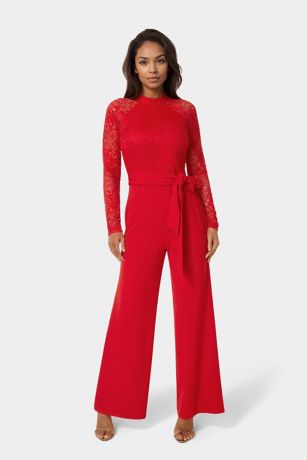 Picture of Lace Bodice Straight Leg Jumpsuit