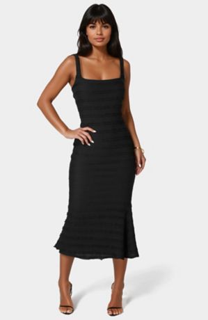 Picture of Square Neck Ruffle Lace Midi Dress
