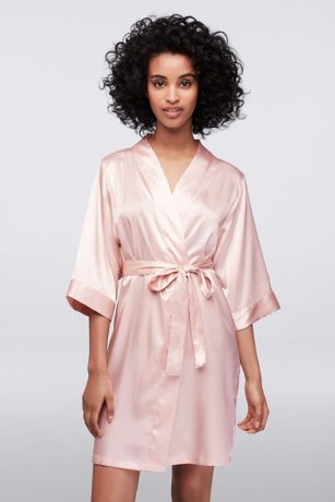 pink satin robe