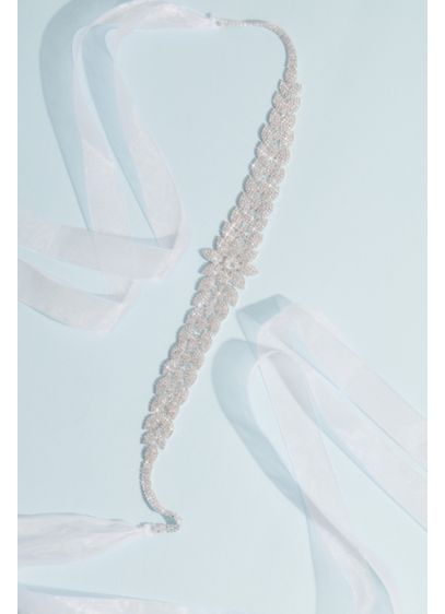 Deco-Inspired Pave Crystal Flower Sash - Wedding Accessories
