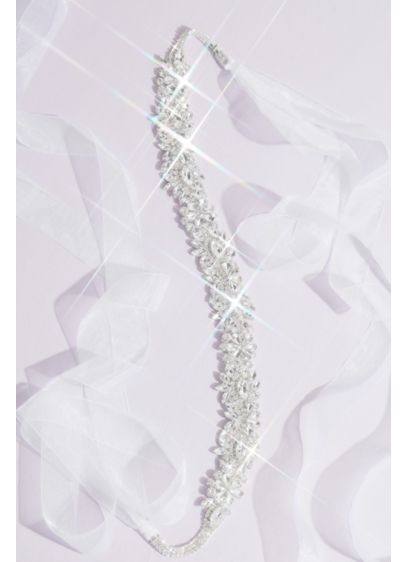 Pear and Marquise Crystal Scallop Sash - Wedding Accessories