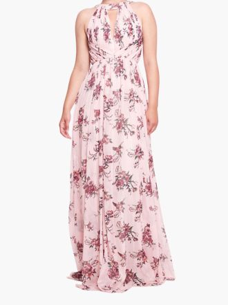 Picture of Carrara Floral Chiffon Key-Hole Halter Gown