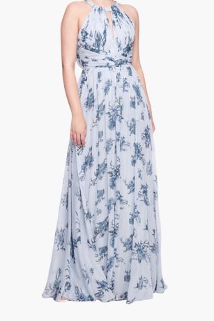 Picture of Carrara Floral Chiffon Key-Hole Halter Gown