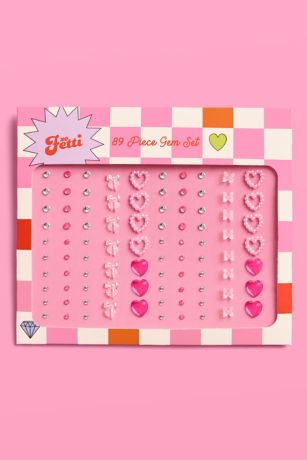 Picture of Bow and Heart Face Gem Set