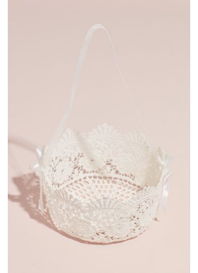 6.7 x 9.5 inch Simple Elegant Satin Wedding Flower Girl Basket 