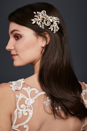 Pearl And Crystal Scroll Hair Clip David S Bridal