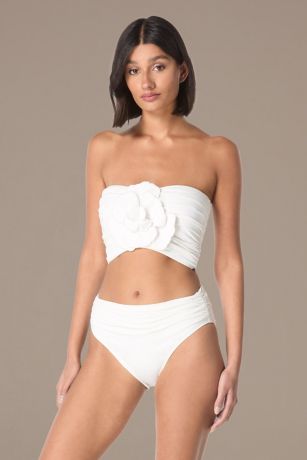 Picture of Bandeau Swimsuit Top With 3D Flower