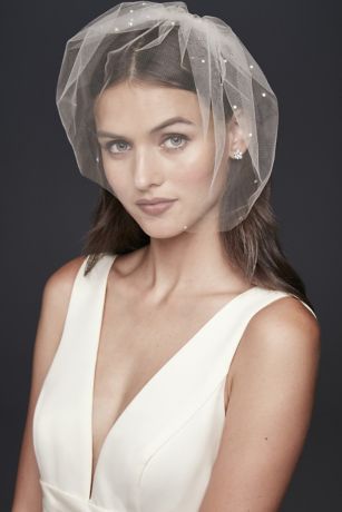 short veil with crystals