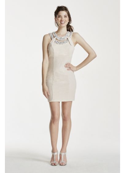 Short Sheath Halter Cocktail and Party Dress - Trixxi