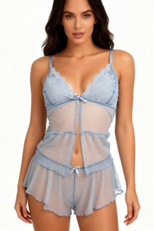 Picture of Lace Swiss Dot Lingerie Set
